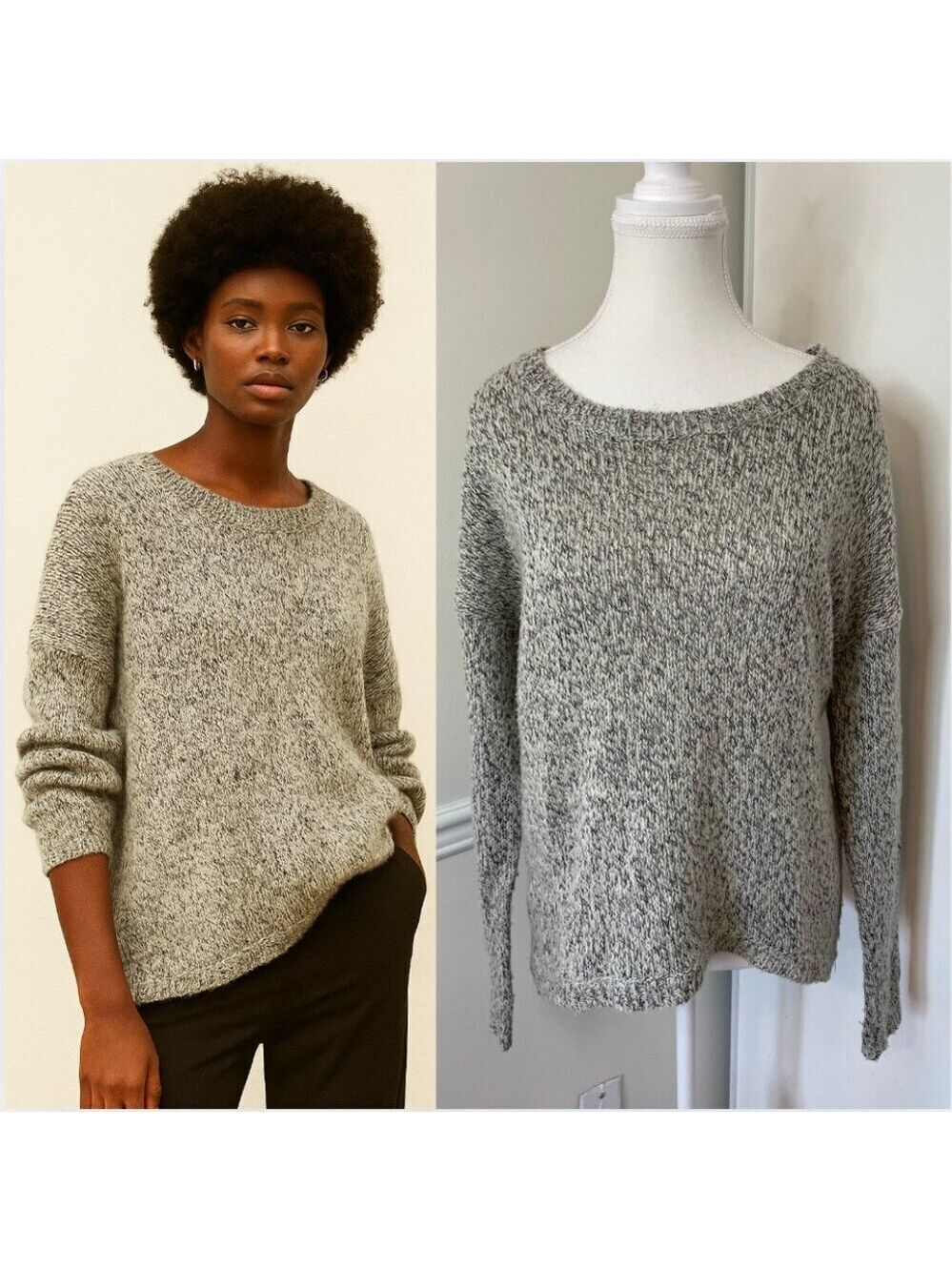Vero Moda Heathered Crew Neck Knit Sweater S